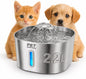 Stainless Steel Cat Water Fountain – 2.2L/74oz Ultra-Quiet Pump, Visible Water by Unknown