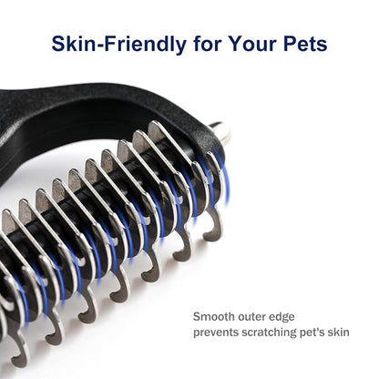 WePet Grooming Rake for Dogs & Cats, Double-Sided Deshedding Brush, Extra-Wide - Image 4