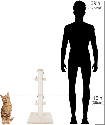 Dimaka 29'' Cat Scratching Post, Natural Sisal Rope Scratch Post - Image 7
