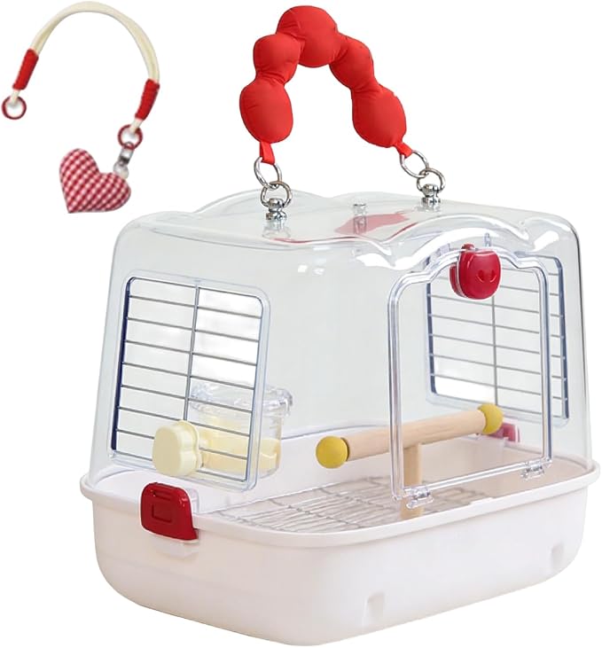 Bird Travel Cage – 12.32x9.06x9.17 inch Transparent Parrot Carry Bag | Bird - Image 9