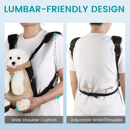 Dog Backpack Carrier, Thick Straps & Cushion, Pet Sling Front Backpacks - Image 7