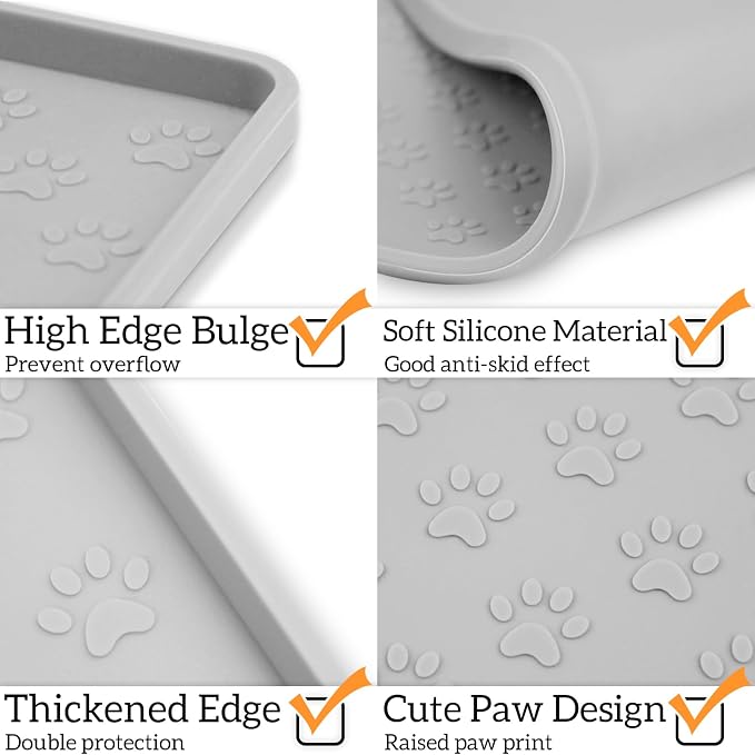 Ptlom Dog Food Mat Anti-Slip Pet Bowl Mats - Image 4