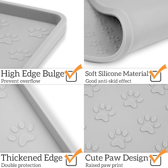 Ptlom Dog Food Mat Anti-Slip Pet Bowl Mats - Image 7