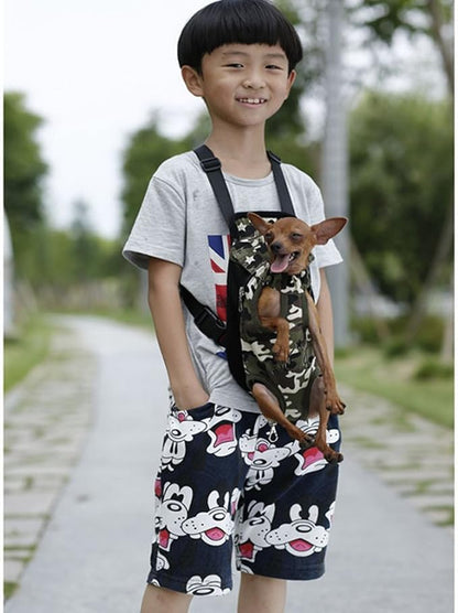 Pet Dog Puppy Cat Carrier Five Holes Backpack Double Shoulder Straps Canvas - Image 8