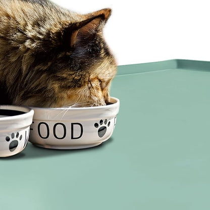 Dog Food Mat, Silicone Waterproof Food Tray, Non Slip Pet Bowl Mats Placemat - Image 6