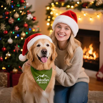 Adventure Buddy Green Dog Bandana, Funny Puppy Scarf Photo Prop - Image 5
