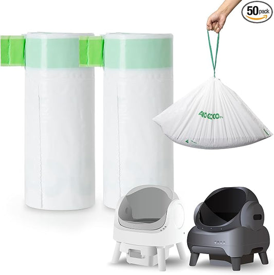 50 Pack Litter Bags, Compatible by AMOGOGOPET