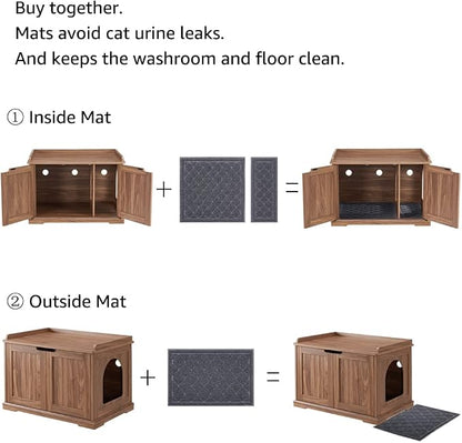 unipaws Cat Litter Box Enclosure Furniture, Hidden Litter Box Cover Washroom - Image 7