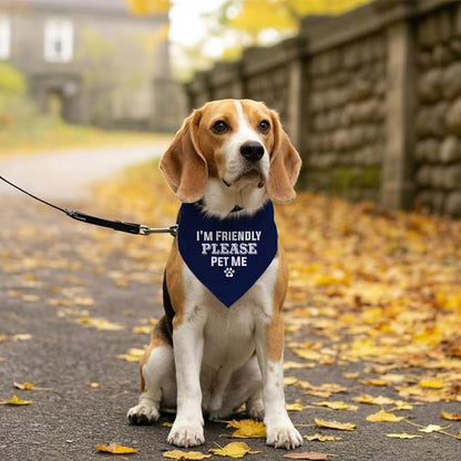 I'm Friendly Please Pet Me Dog Bandana, Dark Blue Dog Bandana, Funny Cute Pet - Image 5
