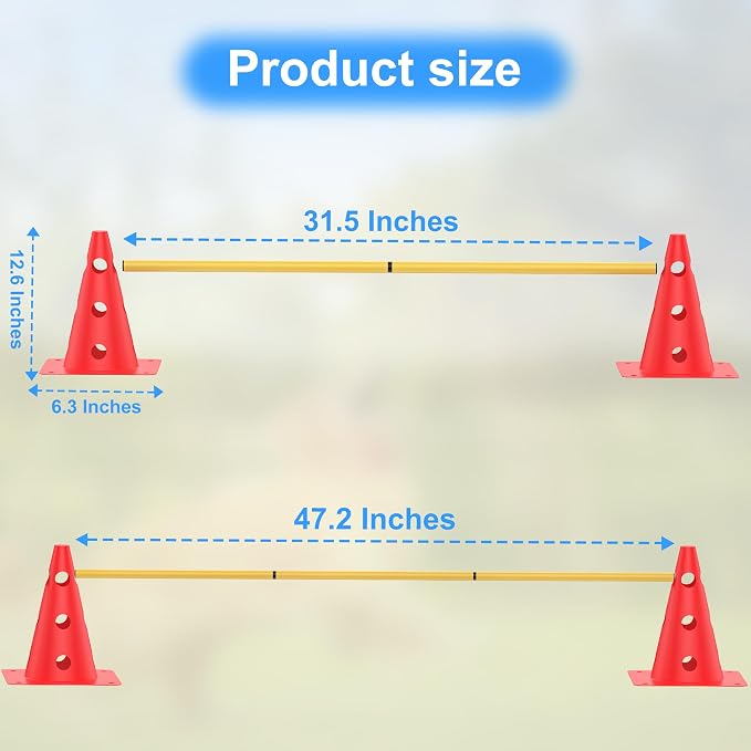 Dog Agility Training Hurdle Cone Set, Adjustable Dog Agility Equipment Obstacle - Image 6