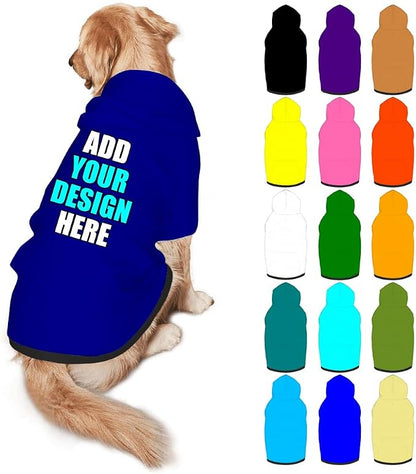 Custom Dog Hoodie Personalized Photo Text Logo Name Dog Clothes, Soft & Warm by Mynvzrk