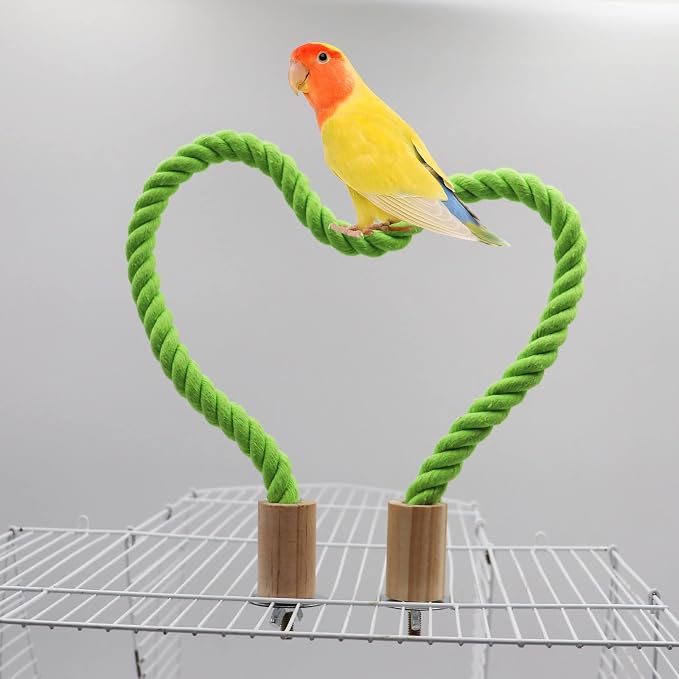 2 Pack Bird Rope Swing Chewing Toy, Hemp Perch Swing, Cage Standing Climbing - Image 4