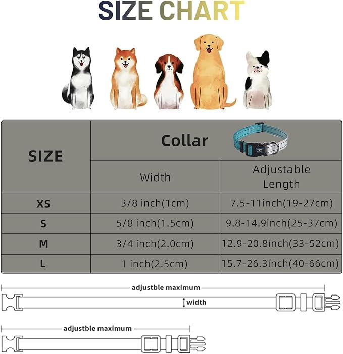 Roses&Poetry Small Dog Collar, Adjustable Personalized Durable Pet Collars - Image 7
