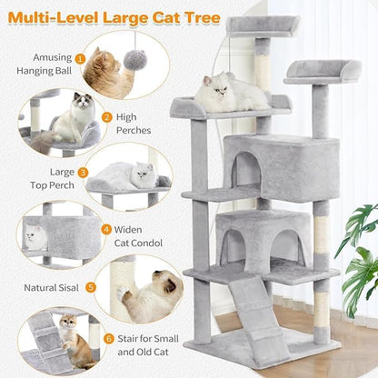 56-Inch Multi-Level Cat Tree Tower - Image 2