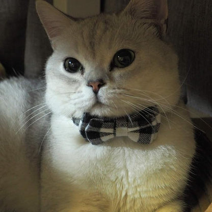 Cat Collars Breakaway with Bell and Bow Tie, Plaid Design Adjustable Safety - Image 6