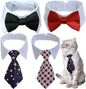 4 Pieces Pets Dog Cat Bowtie Pet Costume Adjustable Formal Necktie Collar by Yosbabe