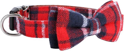 Faleela Soft &Comfy Christmas Bowtie Dog Collar, Detachable and Adjustable Bow - Image 3
