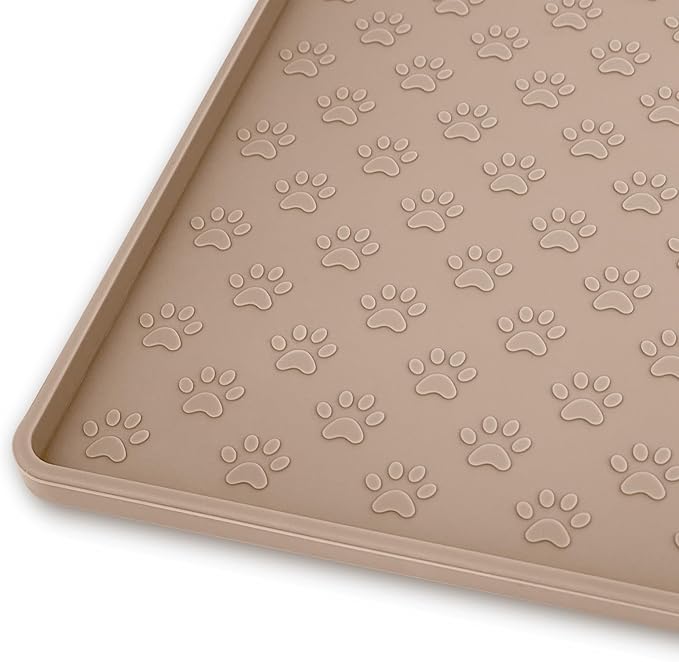 Ptlom Dog Food Mat Waterproof Pet Bowl Mats by PTLOM