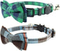 Cat Collar Breakaway with Bell and Bow Tie, Plaid Design Adjustable Safety by Ximipet