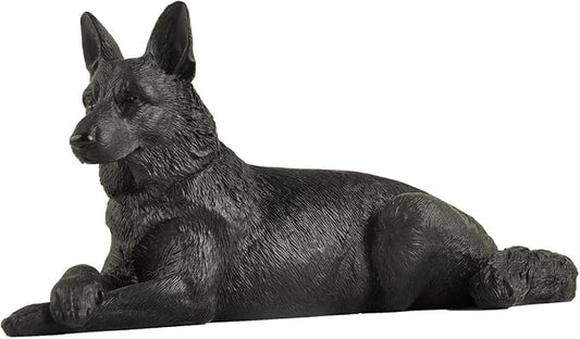 JFSM INC. 6" Black German Shepherd Dog Figurine – Hand-Painted Gift by JFSM+INC.