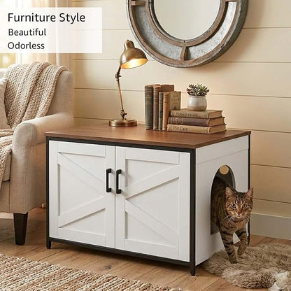 unipaws Extra Large Cat Litter Box Enclosure Furniture - Image 3