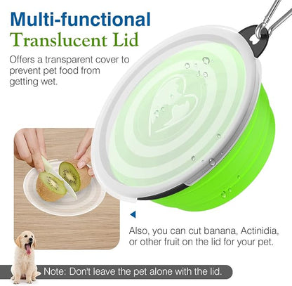 Pawaboo Collapsible Dog Bowls 2 Pack, Silicone Feeding Watering Bowls - Image 2