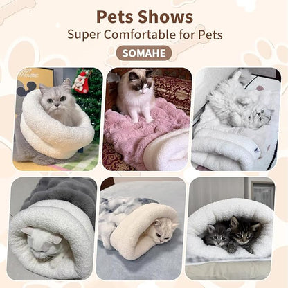 Self-Warming Cat Sleeping Bag, Enclosed Hooded Snuggle Sack - Image 9