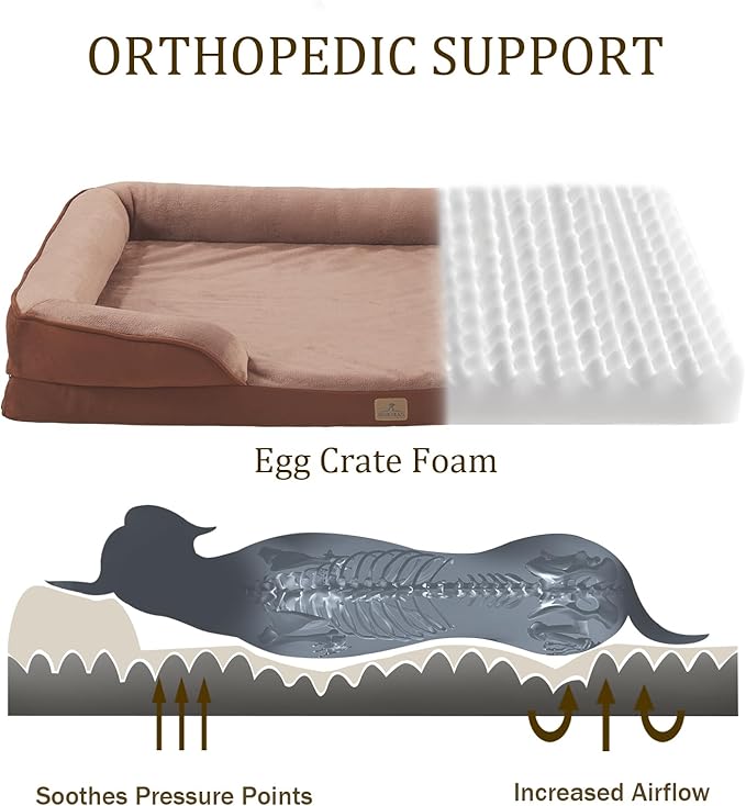 Bedfolks Orthopedic Dog Bed XL, Waterproof Dog Sofa Bed - Image 2