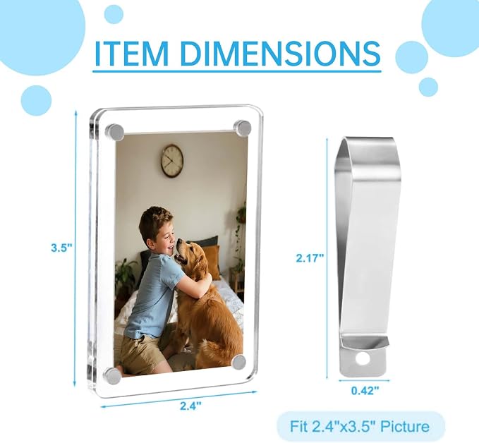 2 Pack Magnetic Car Visor Photo Holder – Personalized Acrylic Clip - Image 2