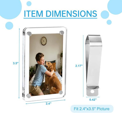 2 Pack Magnetic Car Visor Photo Holder – Personalized Acrylic Clip - Image 2