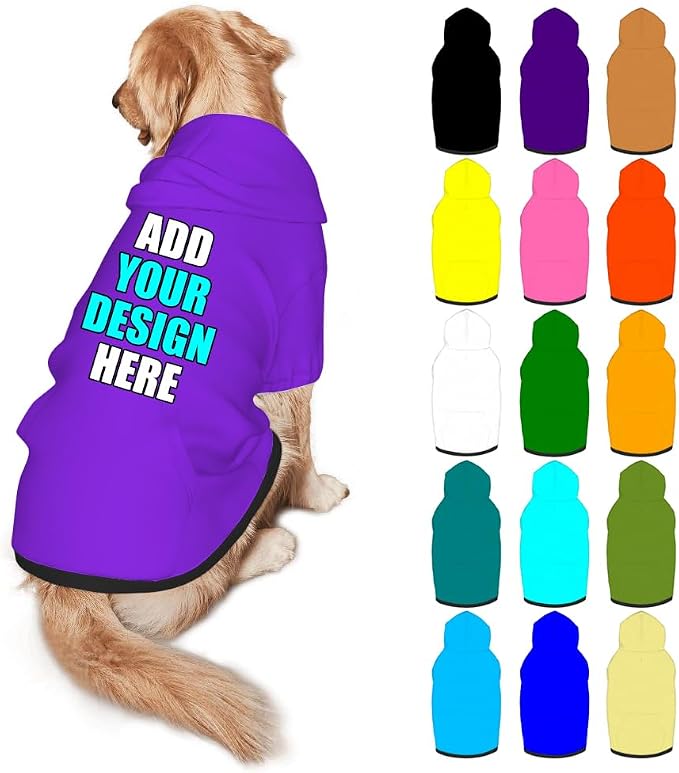 Customized Dog Hoodie with Name Logo Personalized Text Soft & Warm by Mynvzrk