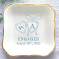 Personalized Locket Wedding Ring Dish, Custom Initial Engaged Rings Holder by Anniversaree