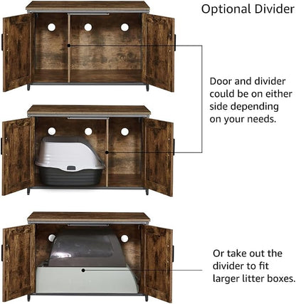unipaws Top Opening Cat Litter Box Enclosure, Friendly to Elderly People - Image 5