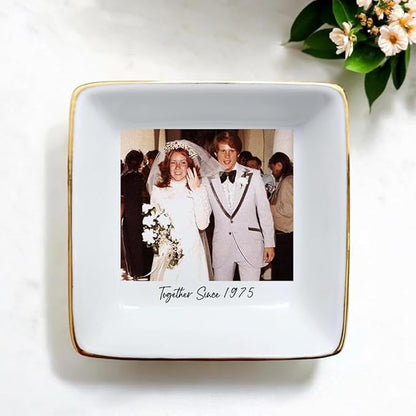 Custom Photo Ring Dish, Personalized Polaroid Picture Trinket Tray, Wedding - Image 2