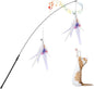 Pawaboo Feather Teaser Cat Toy, Interactive Feather Wand Cats Toy Flying by Pawaboo
