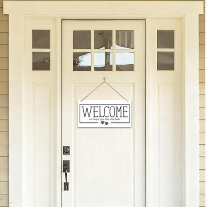 Welcome Sign for Front Door, Welcome Decor Wooden Hanging Sign for Dog Lover - Image 4