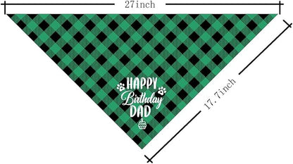 AUII JO DESIGN Dog Bandana, Plaid Geometric Pattern, Comfortable & Breathable - Image 2