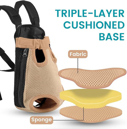 Dog Backpack Carrier, Thick Straps & Cushion, Pet Sling Front Backpacks - Image 4