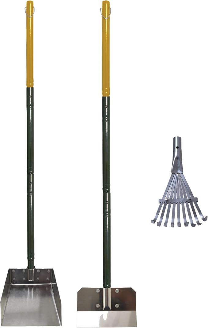 Four Paws Stainless Steel Long-Handled Dog Pooper Scooper Rake, & Pan 3 Piece by FourPaws