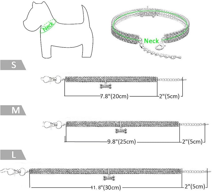 Pet Collar with Diamonds, Adjustable Crystal Diamond Elastic Heart Claw Pendant - Image 4