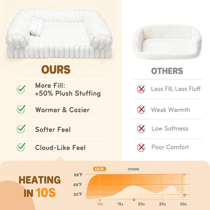 Cat Bed, Cat Beds for Indoor Cats, Winter Self Warming Pet Sofa Bed, Washable - Image 3