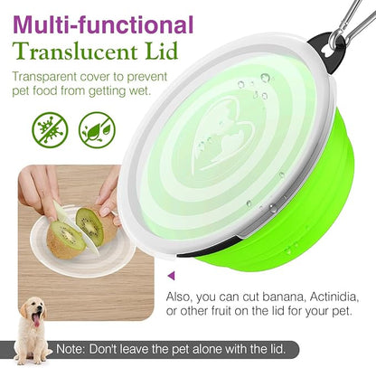 Pawaboo Collapsible Dog Bowls 2 Pack, Silicone Feeding Watering Bowls - Image 2
