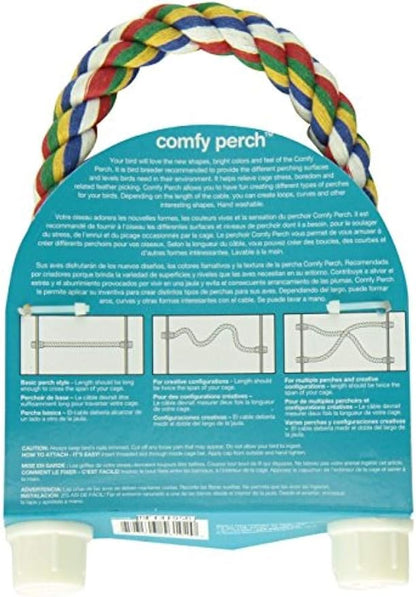 JW Pet Comfy Perch For Birds Flexible Multi-color Rope, Medium - Image 7