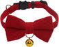 THAIN Cat Collar with Bow Tie and Bell, Breakaway Adjustable Cute Soft Corduroy by THAIN