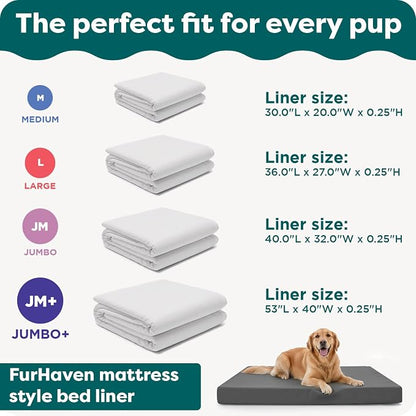 FurHaven Dog Bed Liner for Large Dogs, Water-Resistant Foam Protector - Image 6
