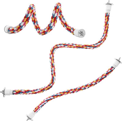 Bird Rope Perches, Parrot Toys 33 inches Rope Bungee Bird Toy - Image 5