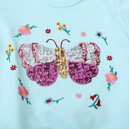 Toddler Baby Girls Cotton Sweater, Long Sleeve Crewneck Sweatshirt Pullover - Image 4