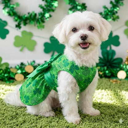 St. Patrick's Day Dog Dress, Soft Breathable Pet Clothes - Image 4