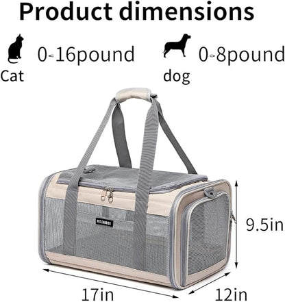 Airline Approved Pet Carrier for Cats and Small Dogs, Breathable and - Image 2