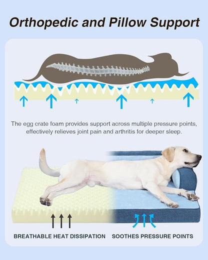 KSIIA Washable Dog Bed XL Senior Dog, Orthopedic Warm Soft Pet Sofa Waterproof - Image 2